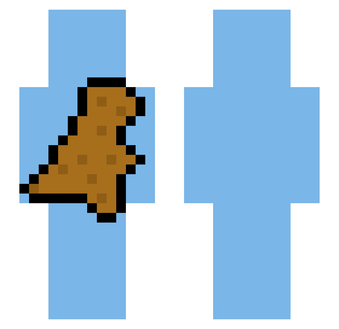 dinochicknuggy Minecraft skin, front and back view