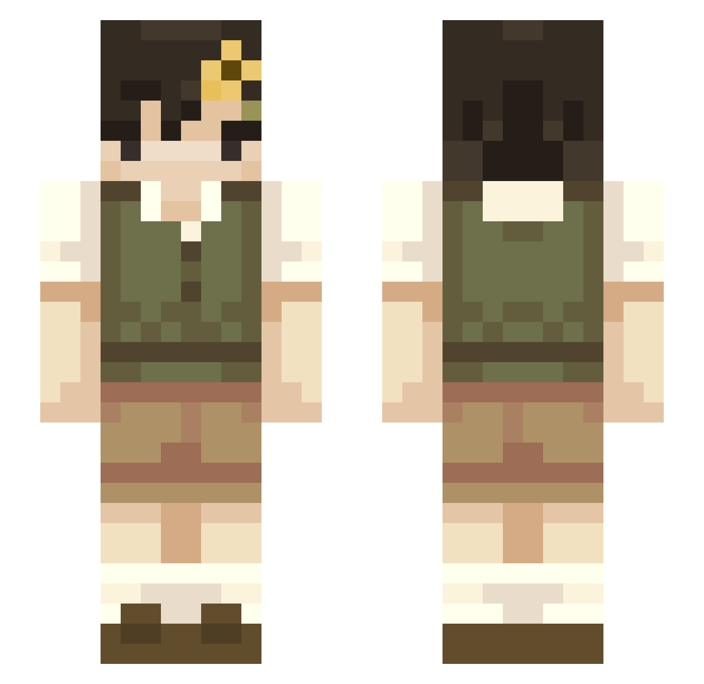 Bearos_ Minecraft skin, front and back view