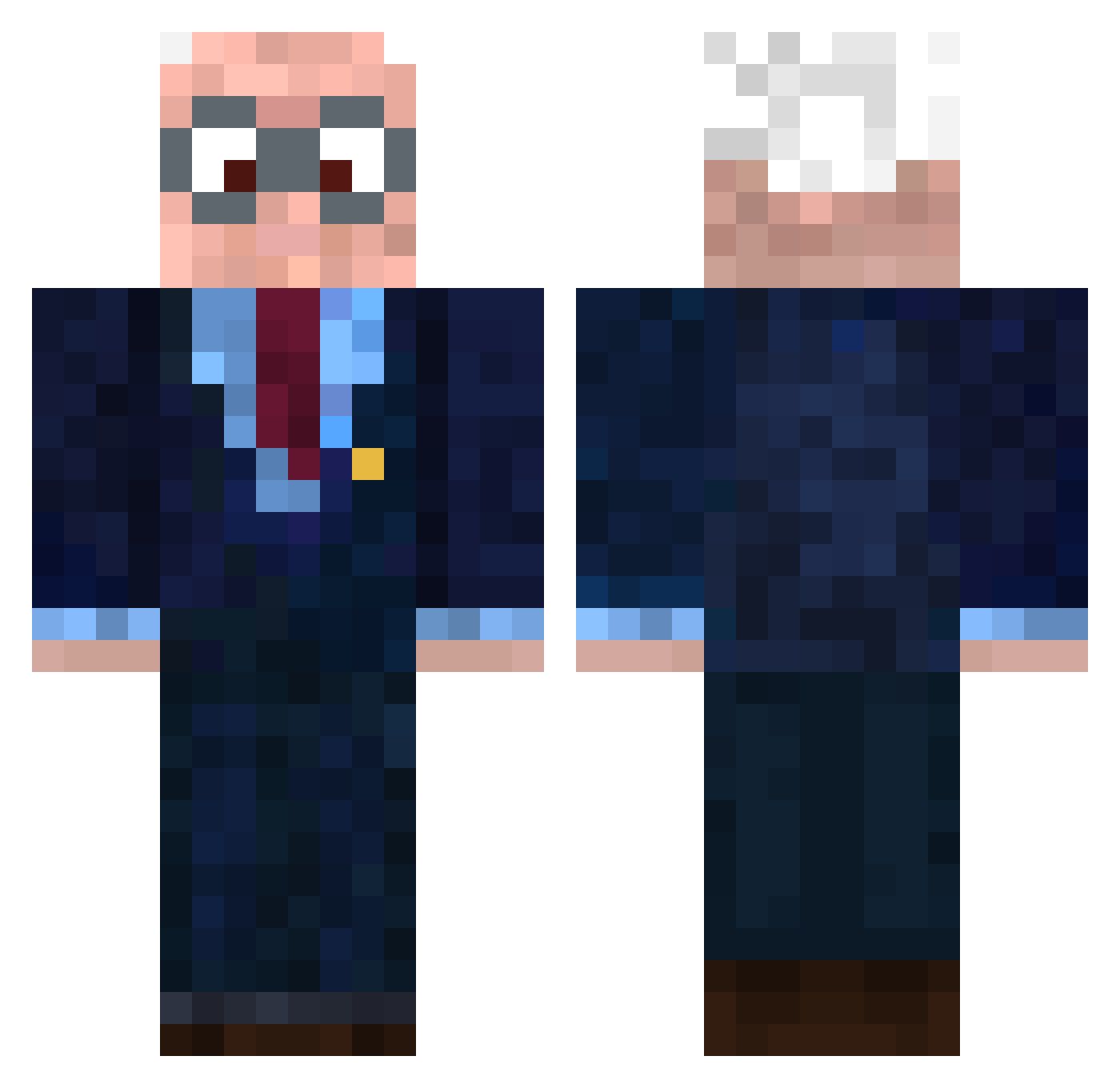 Shavooz Minecraft skin, front and back view