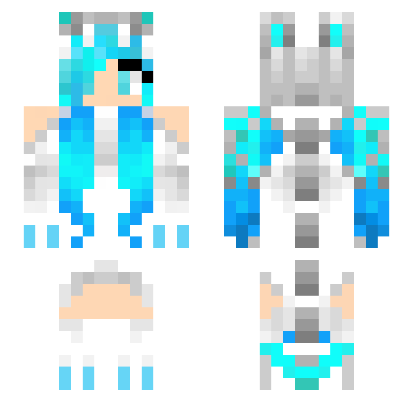 DragonBear246 Minecraft skin, front and back view