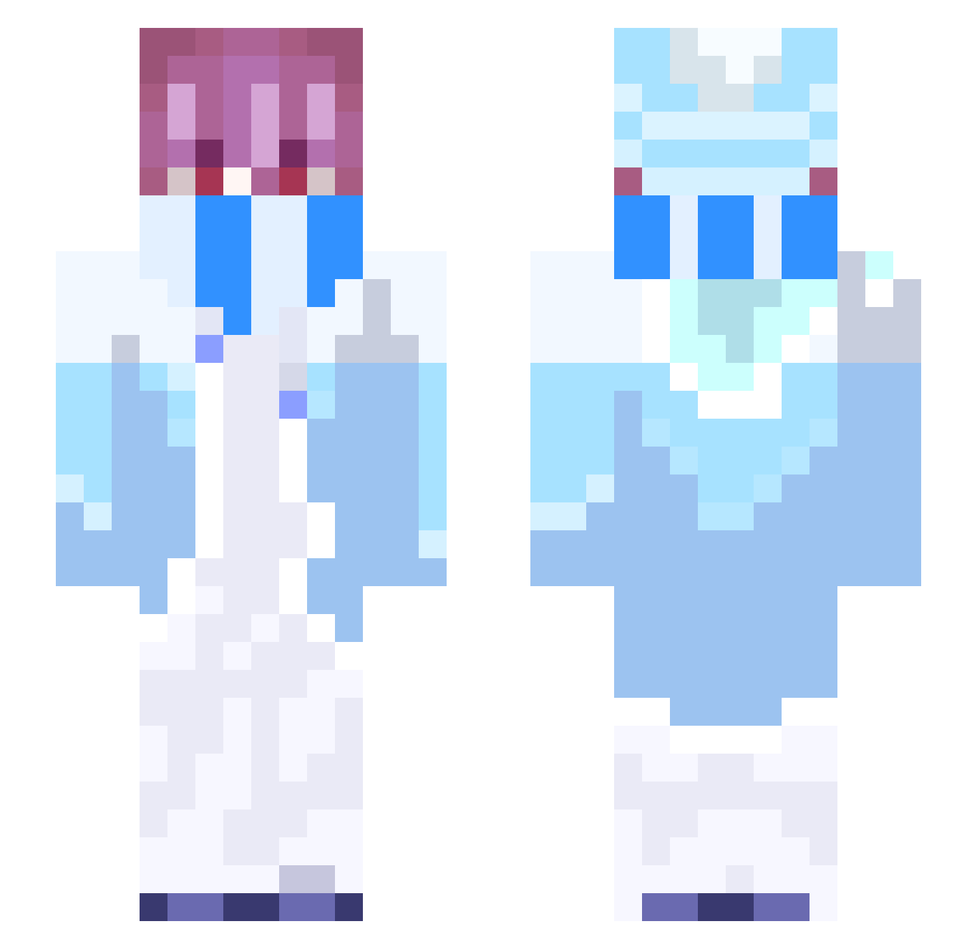 SurlesUchiha Minecraft skin, front and back view