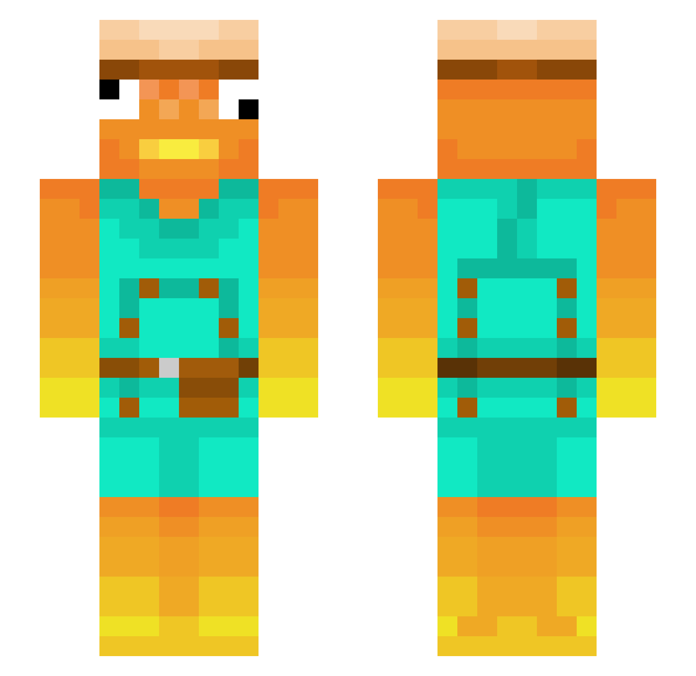 JokahCraft Minecraft skin, front and back view