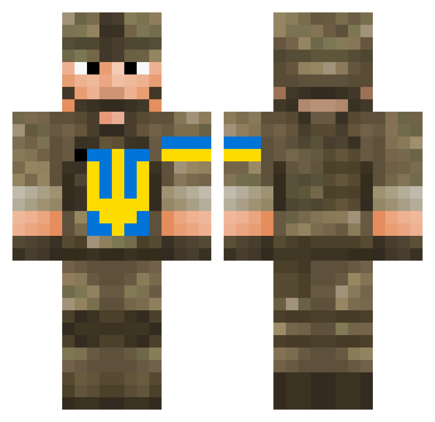 VidaLag Minecraft skin, front and back view