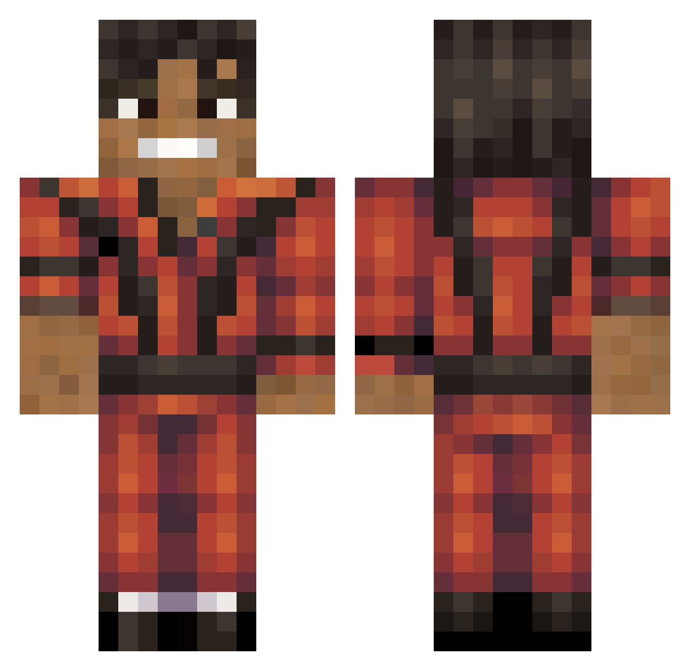 The__Gentleman Minecraft skin, front and back view