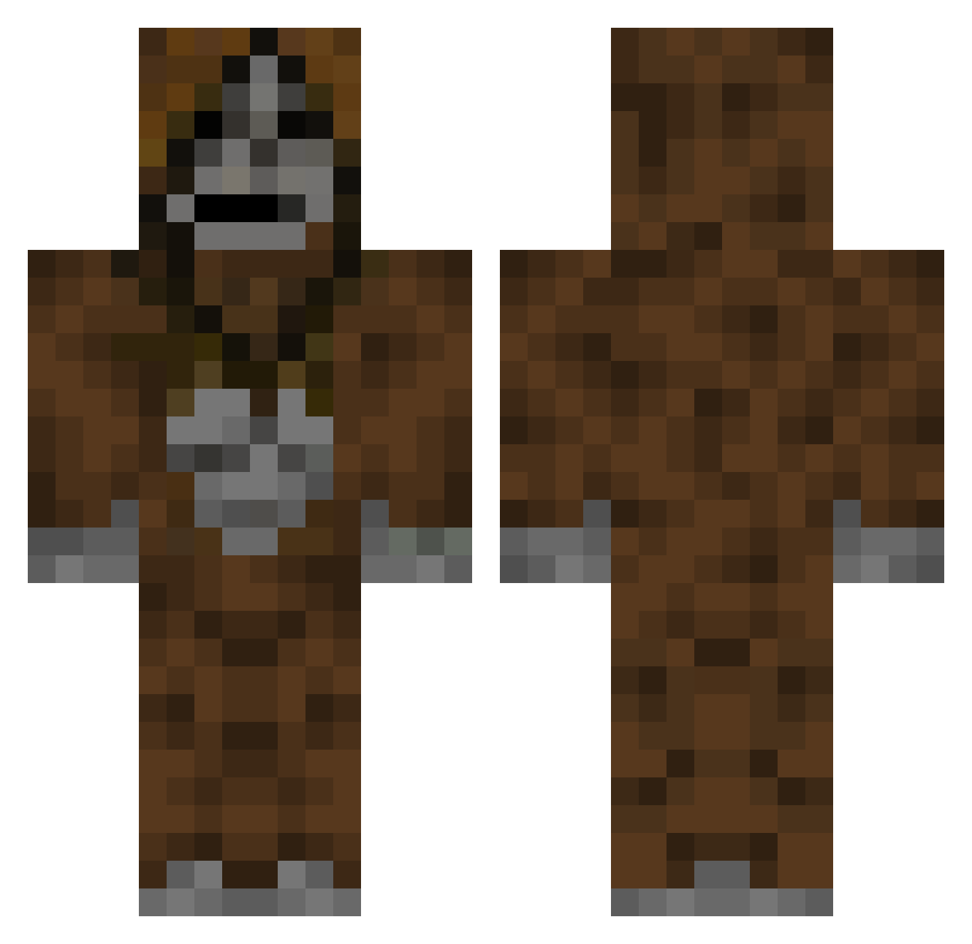 Kritty Minecraft skin, front and back view