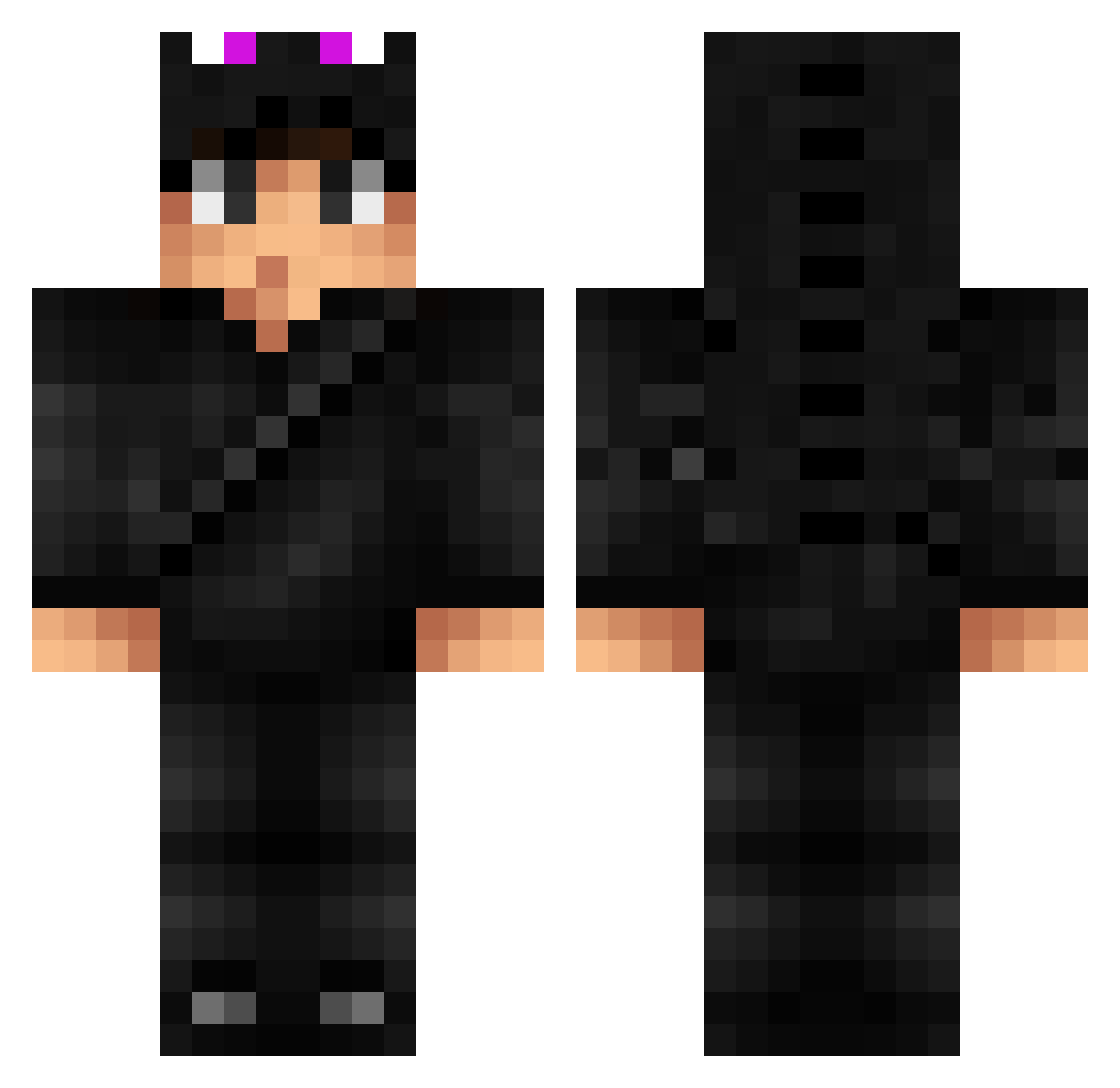 zLobo128 Minecraft skin, front and back view