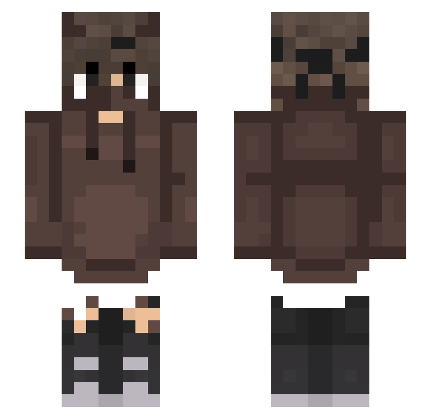 Not_Imas_ Minecraft skin, front and back view