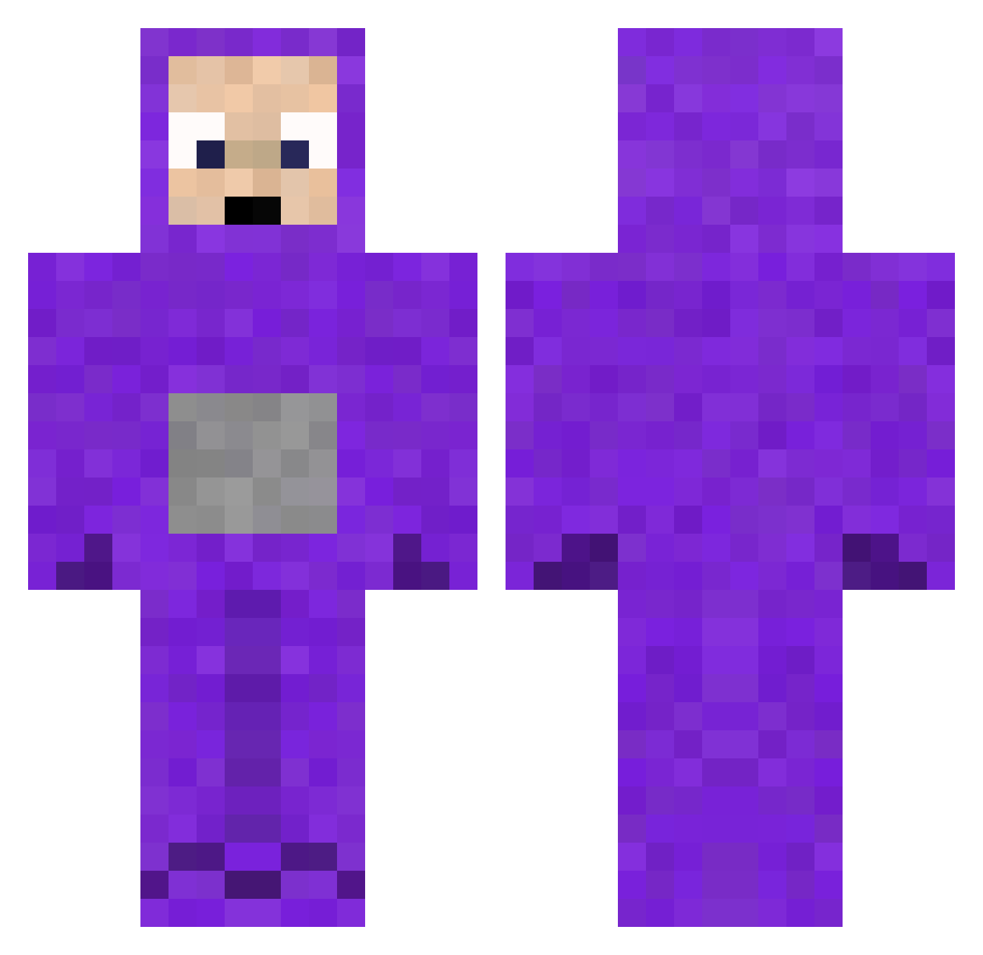 fiogore Minecraft skin, front and back view