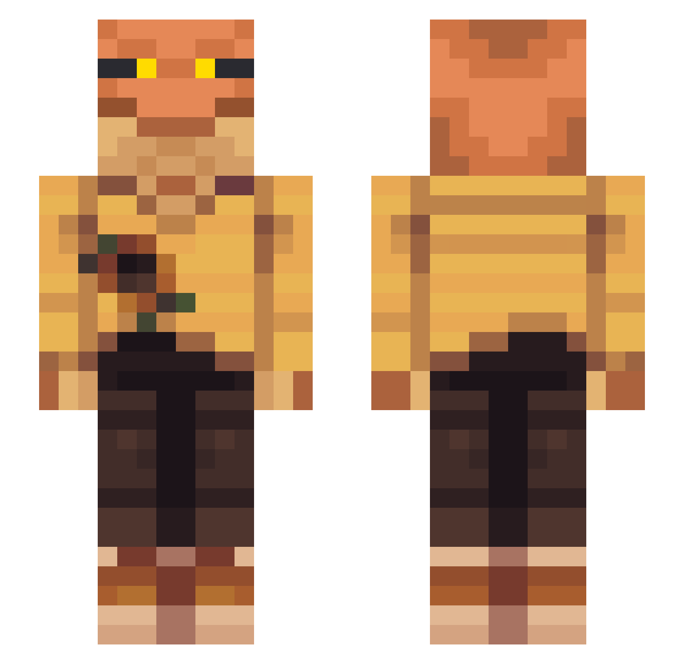 Reaperer_Frog Minecraft skin, front and back view