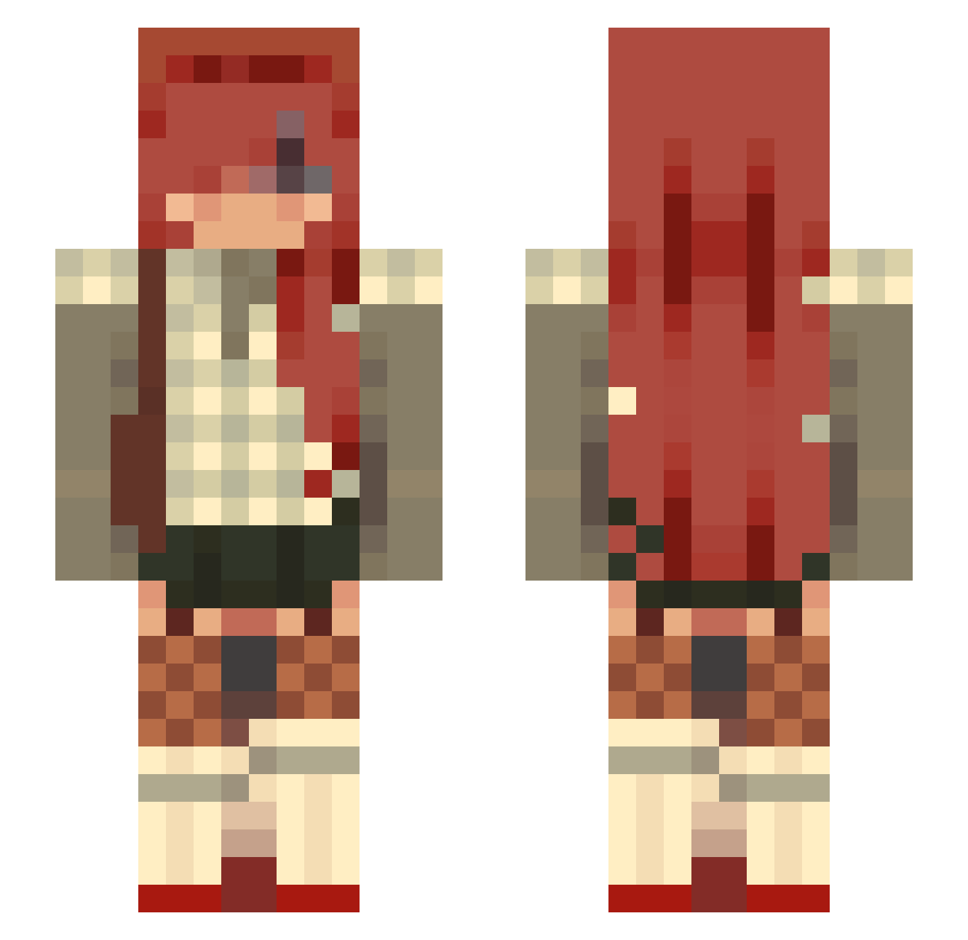 m1nkers Minecraft skin, front and back view