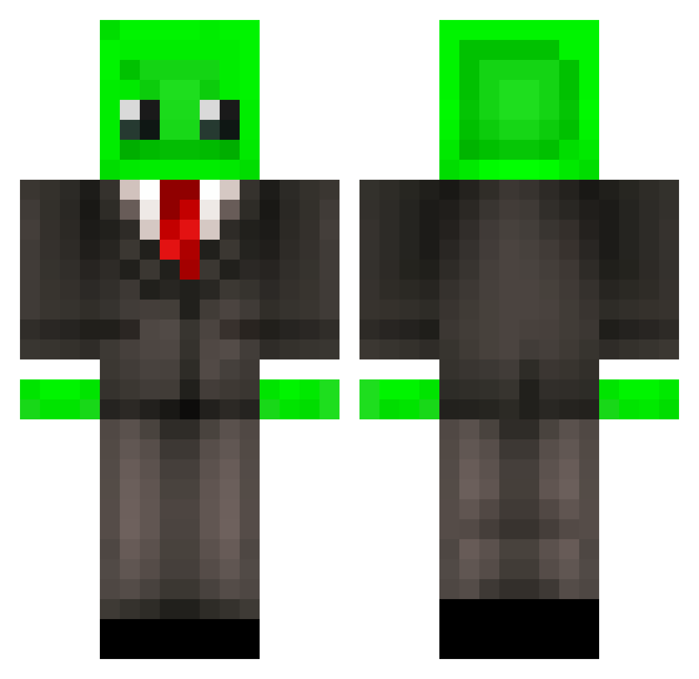 Mocktipus Minecraft skin, front and back view