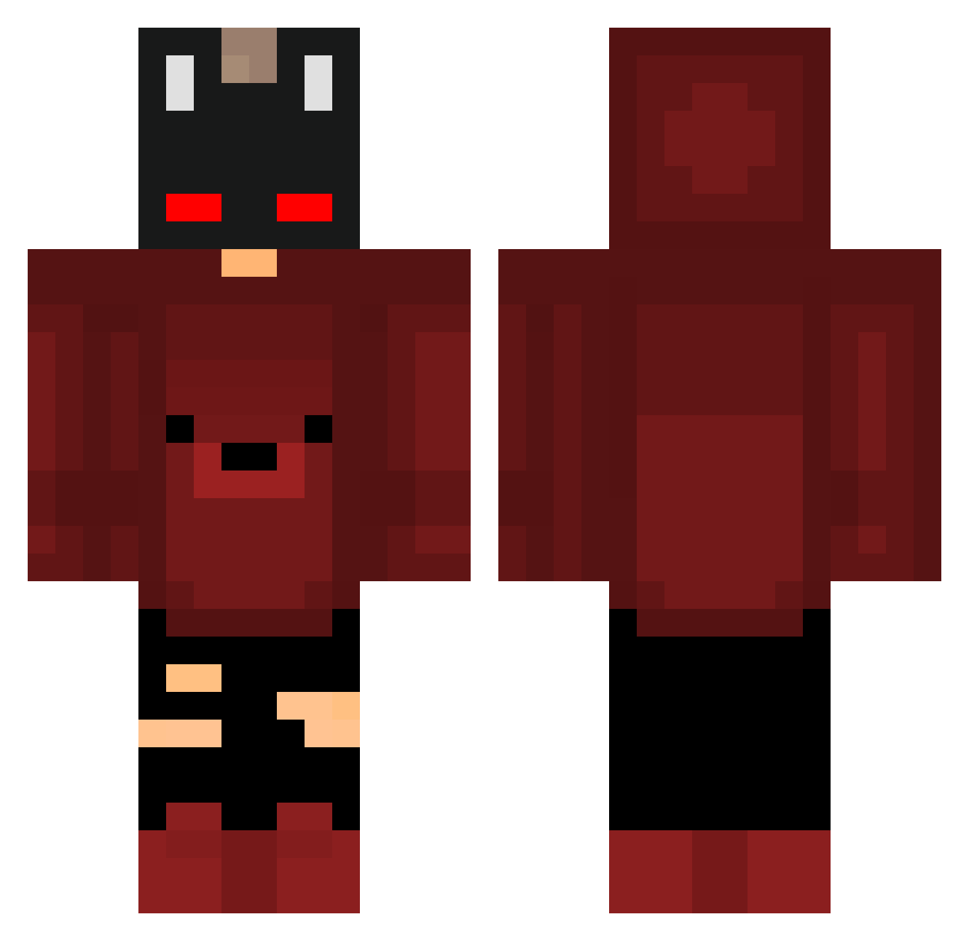 uniqueSnow Minecraft skin, front and back view