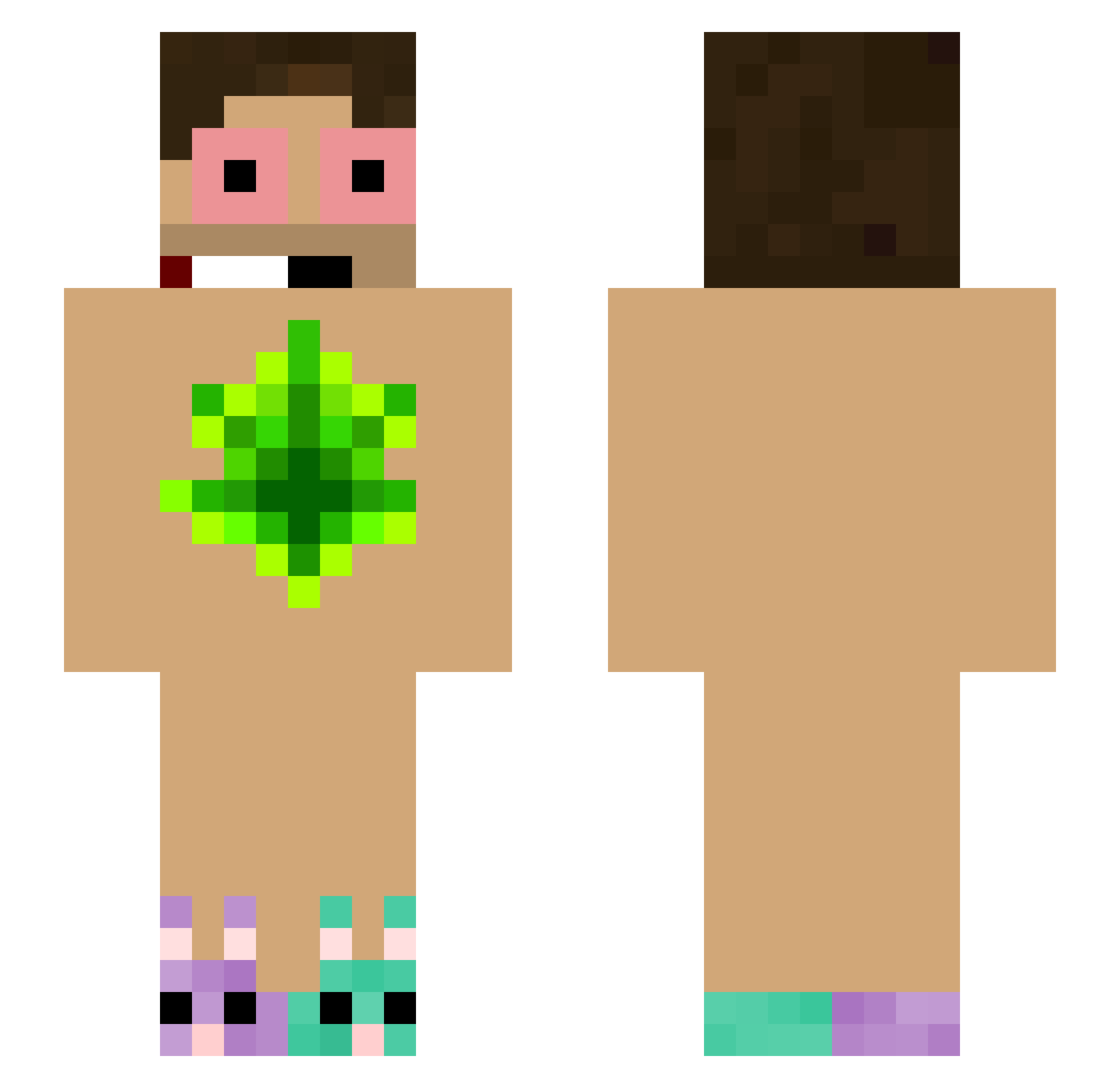 sosomanessss Minecraft skin, front and back view