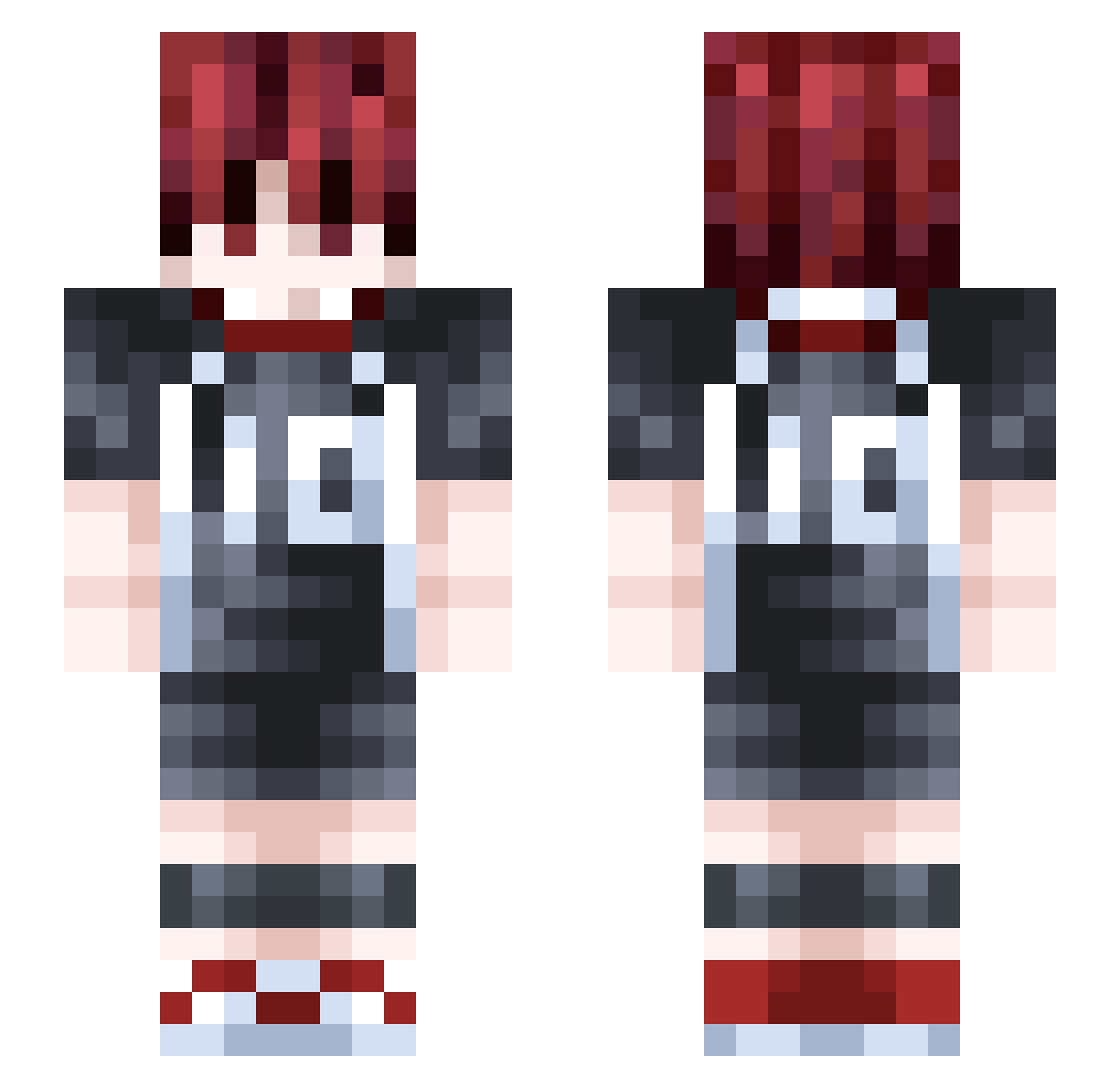 GoxLegacy Minecraft skin, front and back view