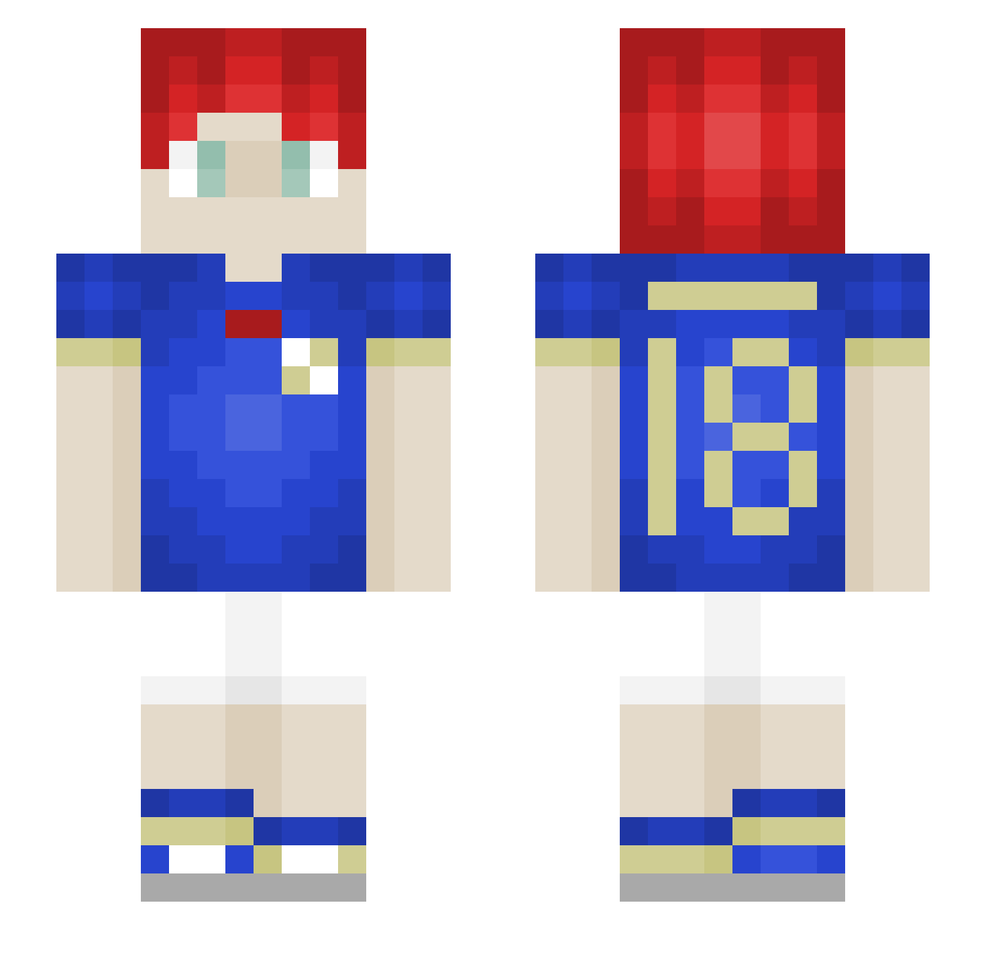 Rubeneet26 Minecraft skin, front and back view