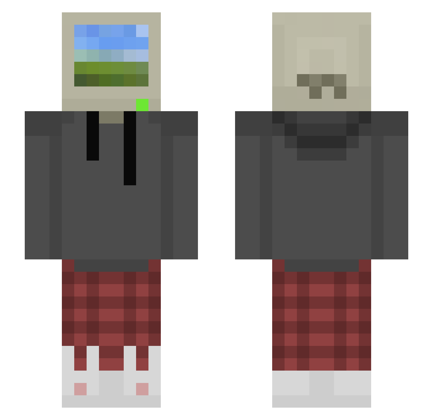 PaladarInfantil Minecraft skin, front and back view