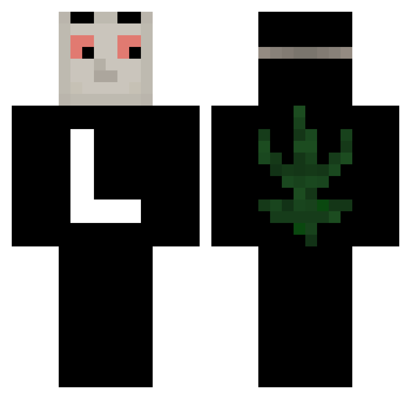 Fueler Minecraft skin, front and back view