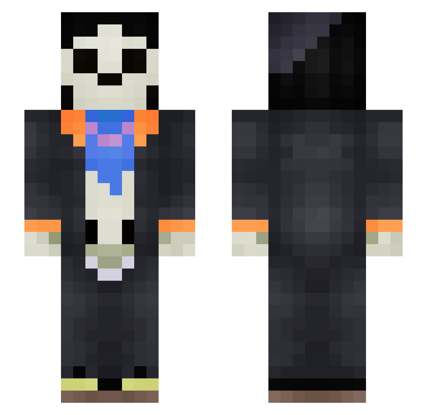 Smothering Minecraft skin, front and back view