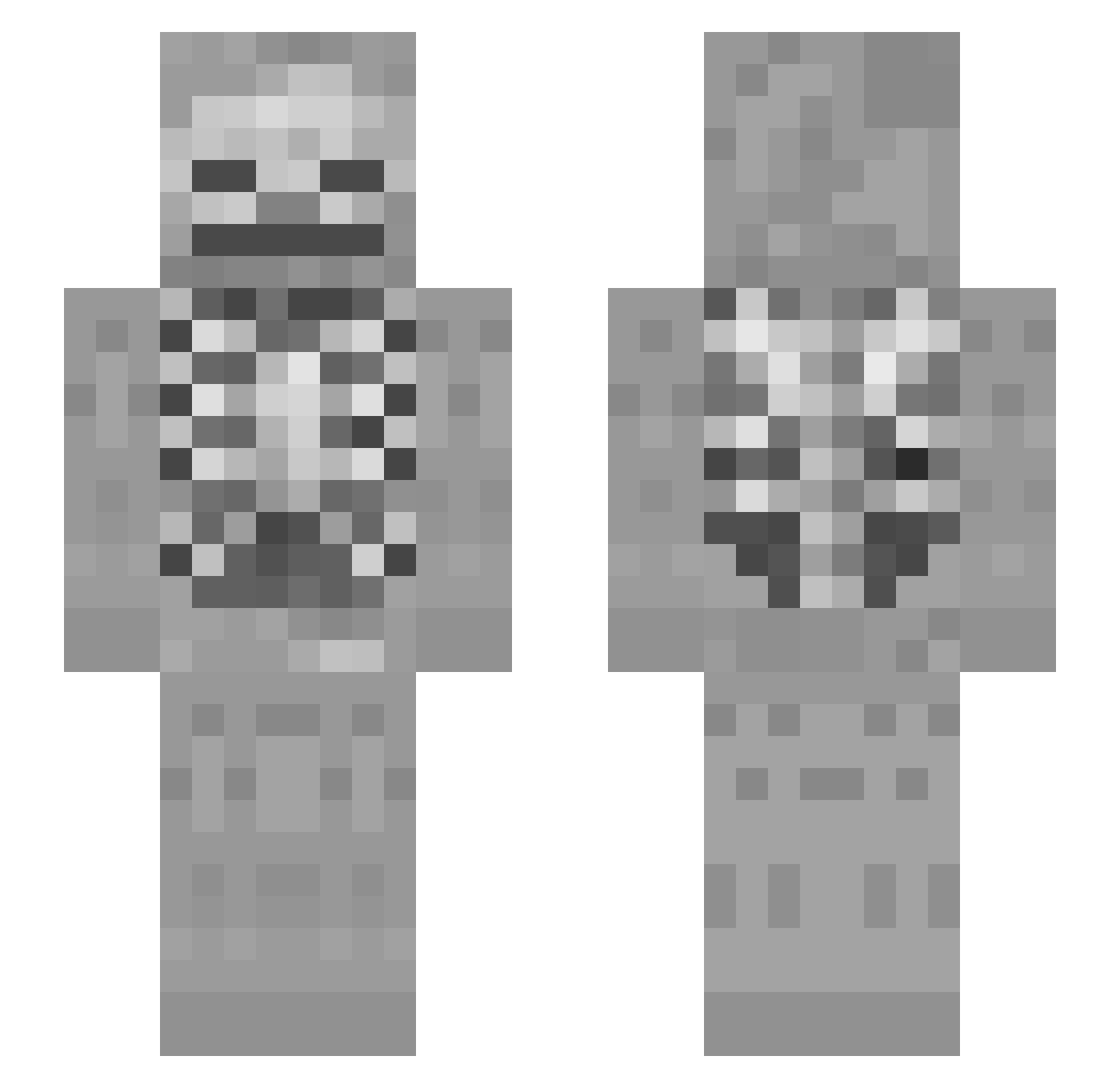 Cigarrao Minecraft skin, front and back view