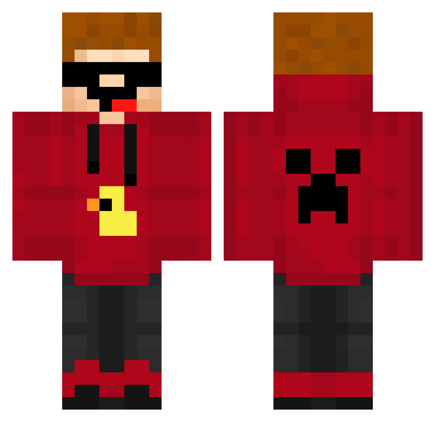 Olivierowski Minecraft skin, front and back view
