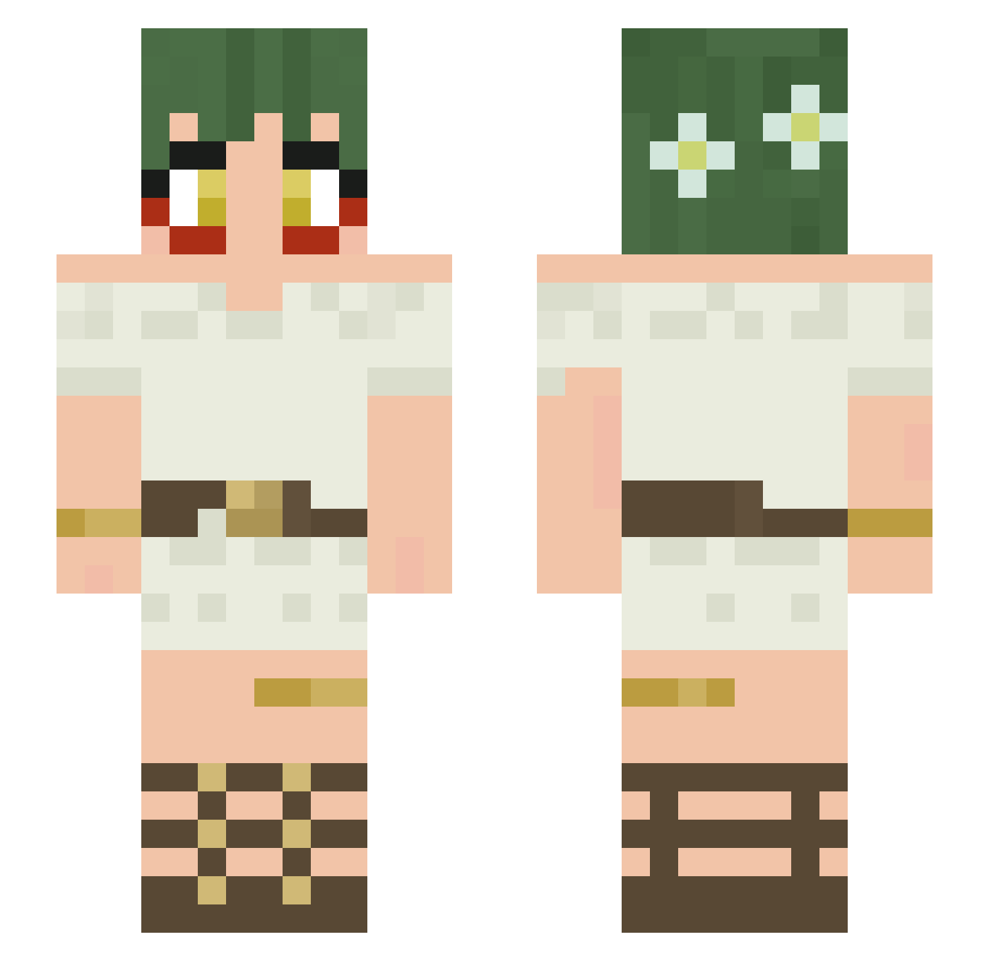 Corianders Minecraft skin, front and back view
