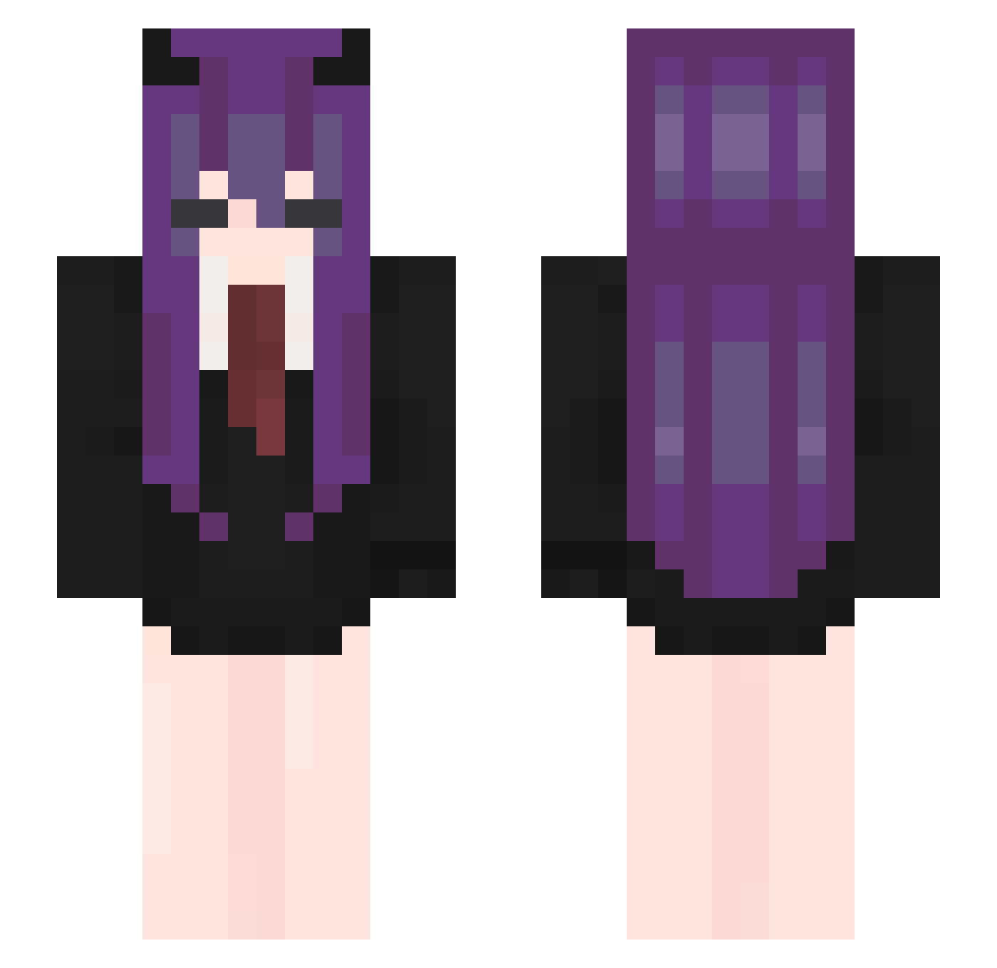 leahflootah Minecraft skin, front and back view