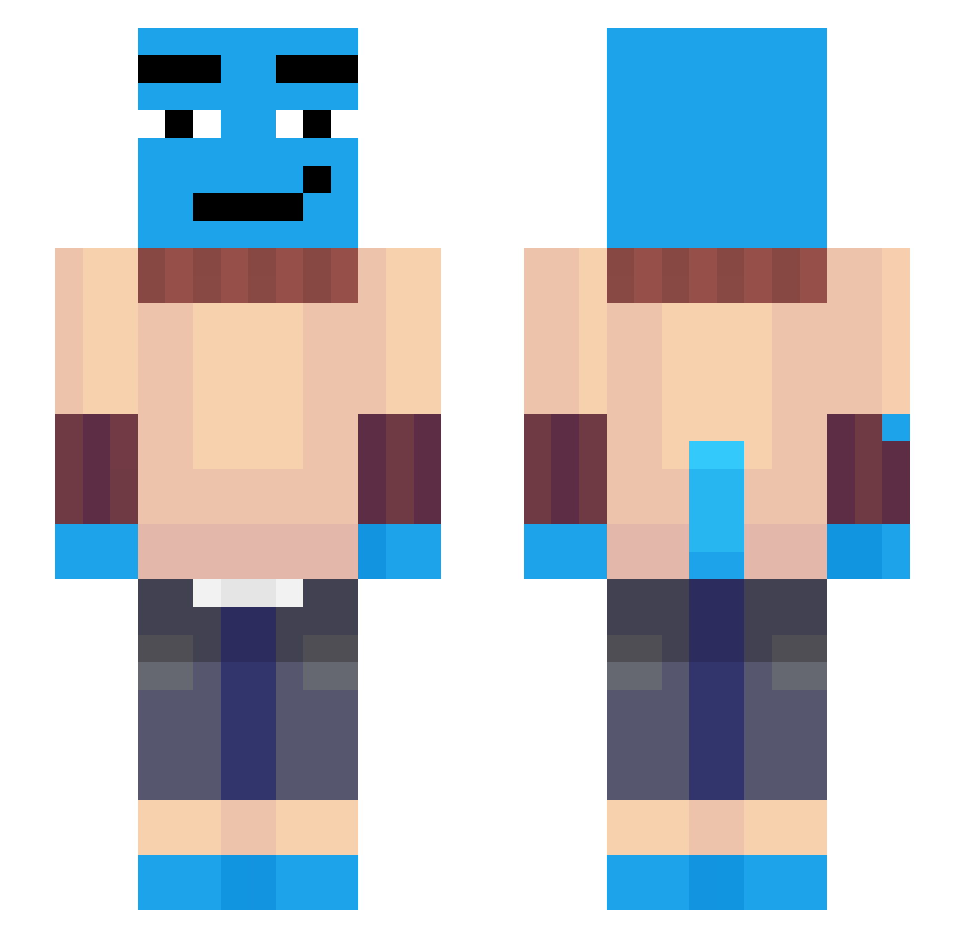 Bunny2670 Minecraft skin, front and back view