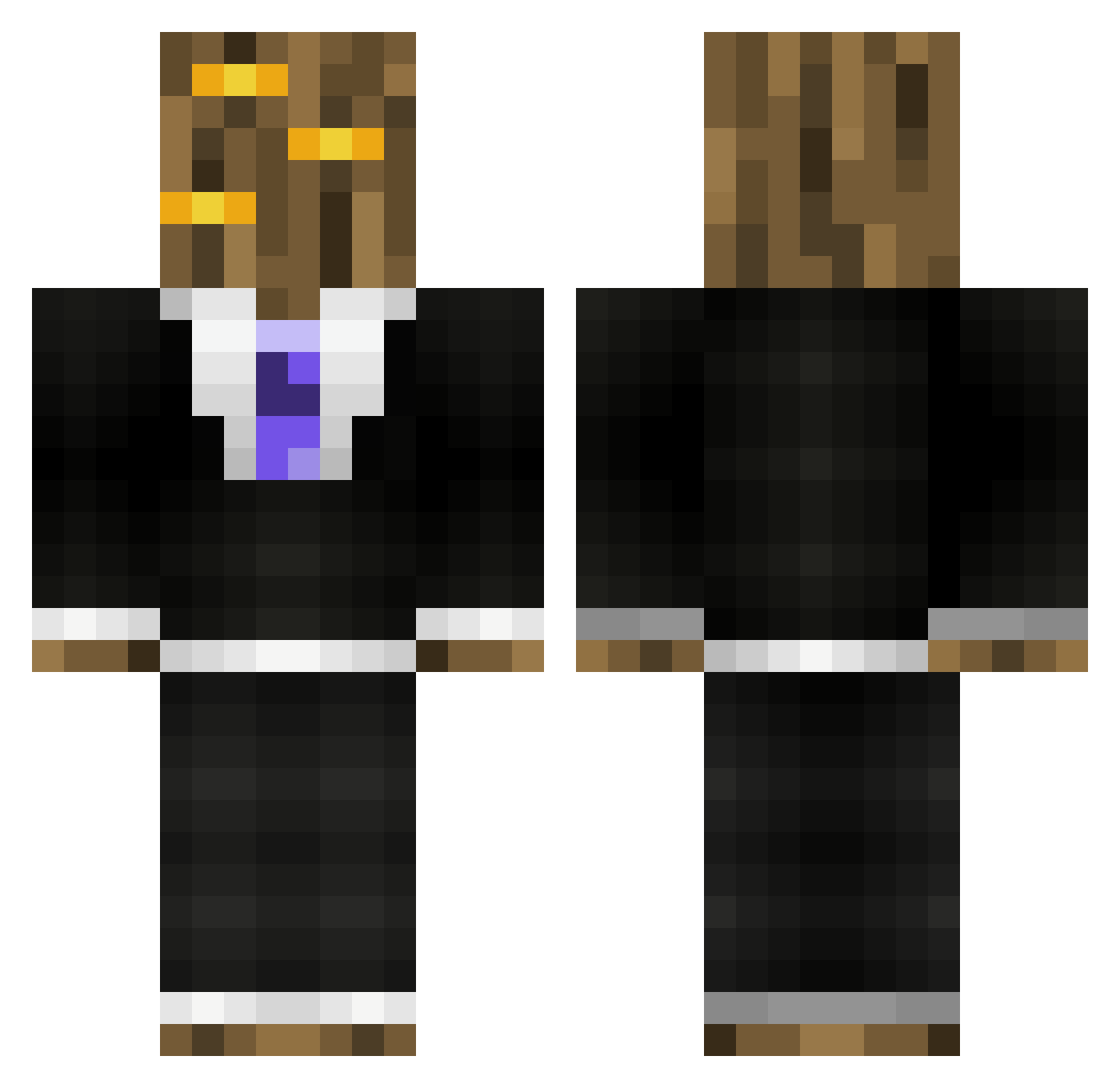 KerFicii Minecraft skin, front and back view
