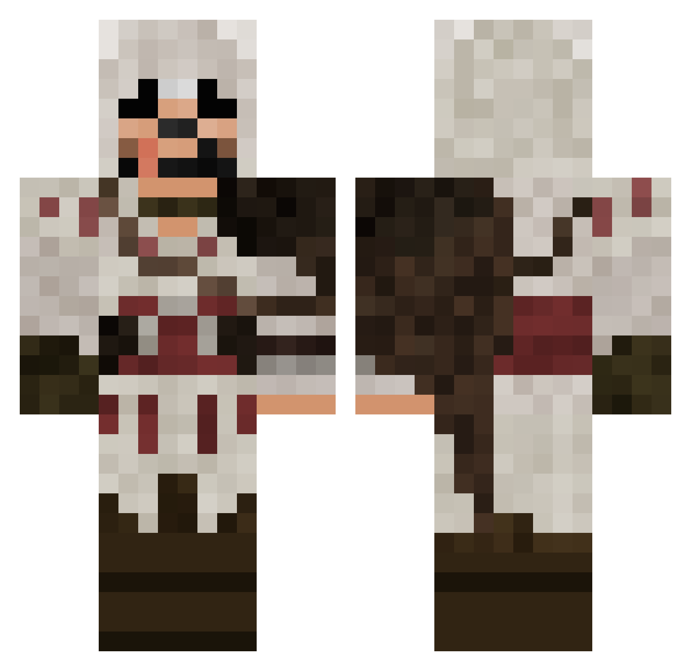 Yigian Minecraft skin, front and back view