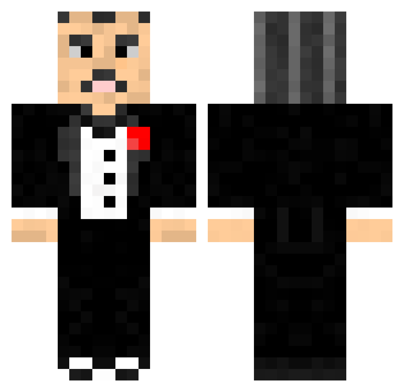 BenitoCorleone Minecraft skin, front and back view