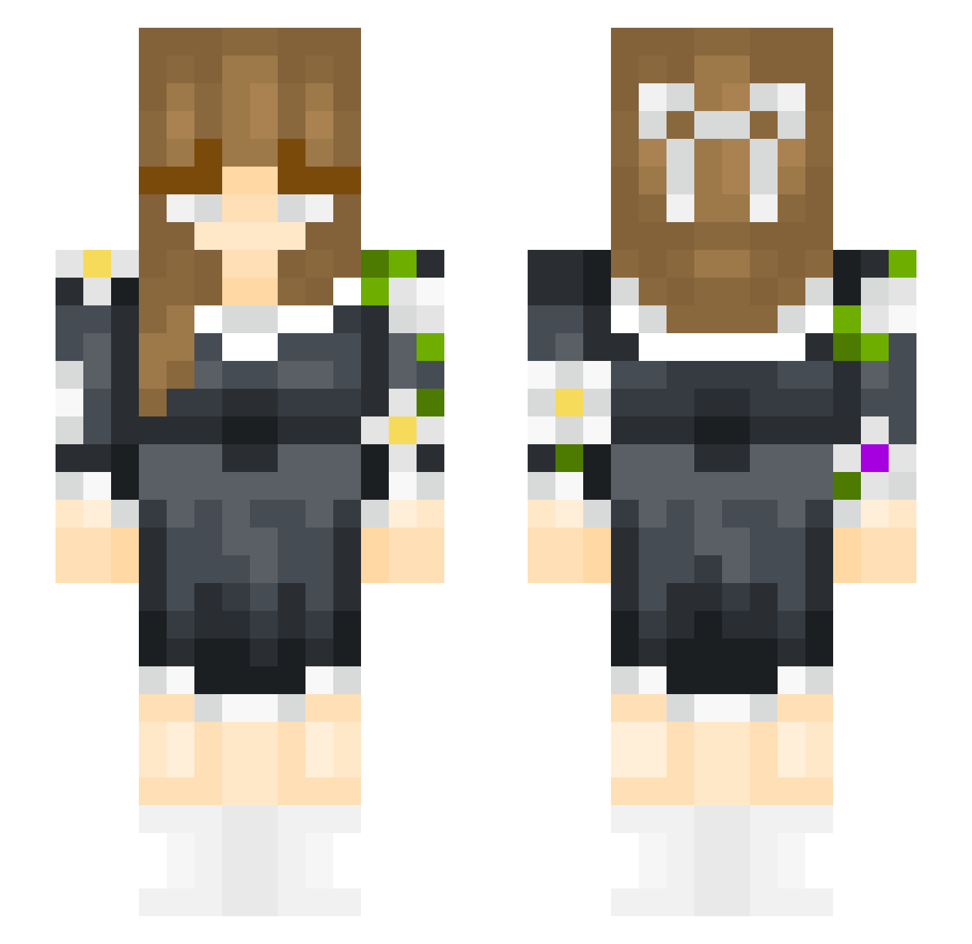 x_Midnight Minecraft skin, front and back view