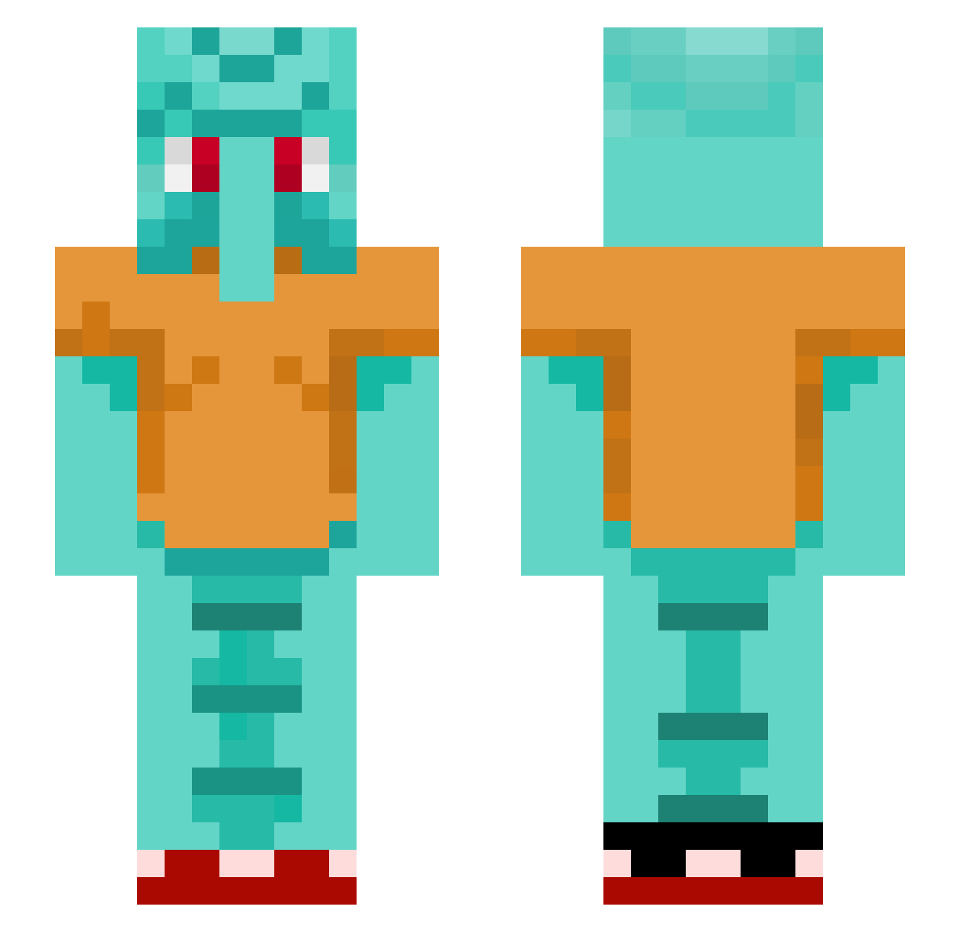 pctechboyz Minecraft skin, front and back view