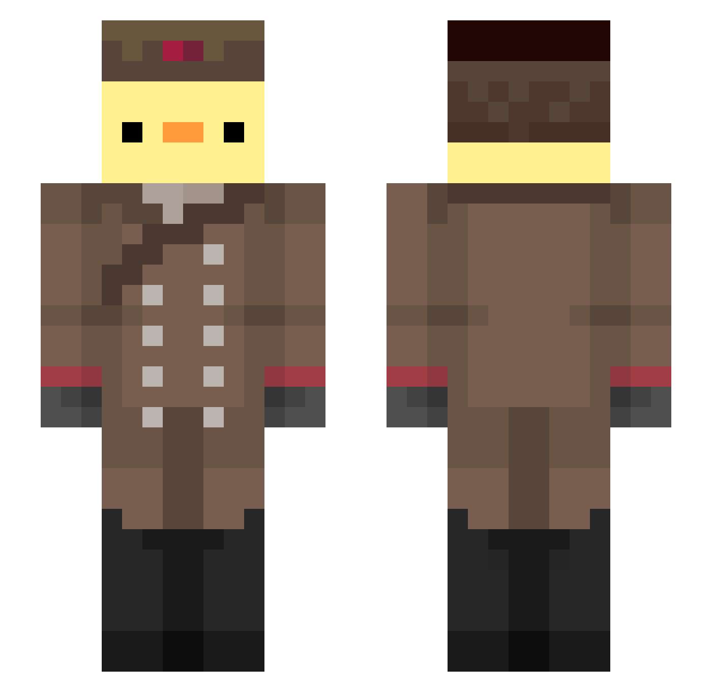 Emerin Minecraft skin, front and back view