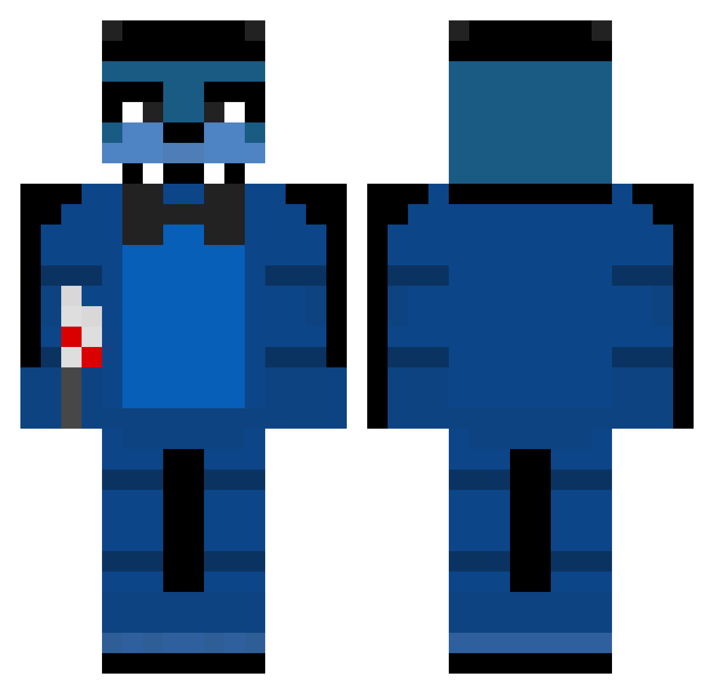 JohnRoblox Minecraft skin, front and back view