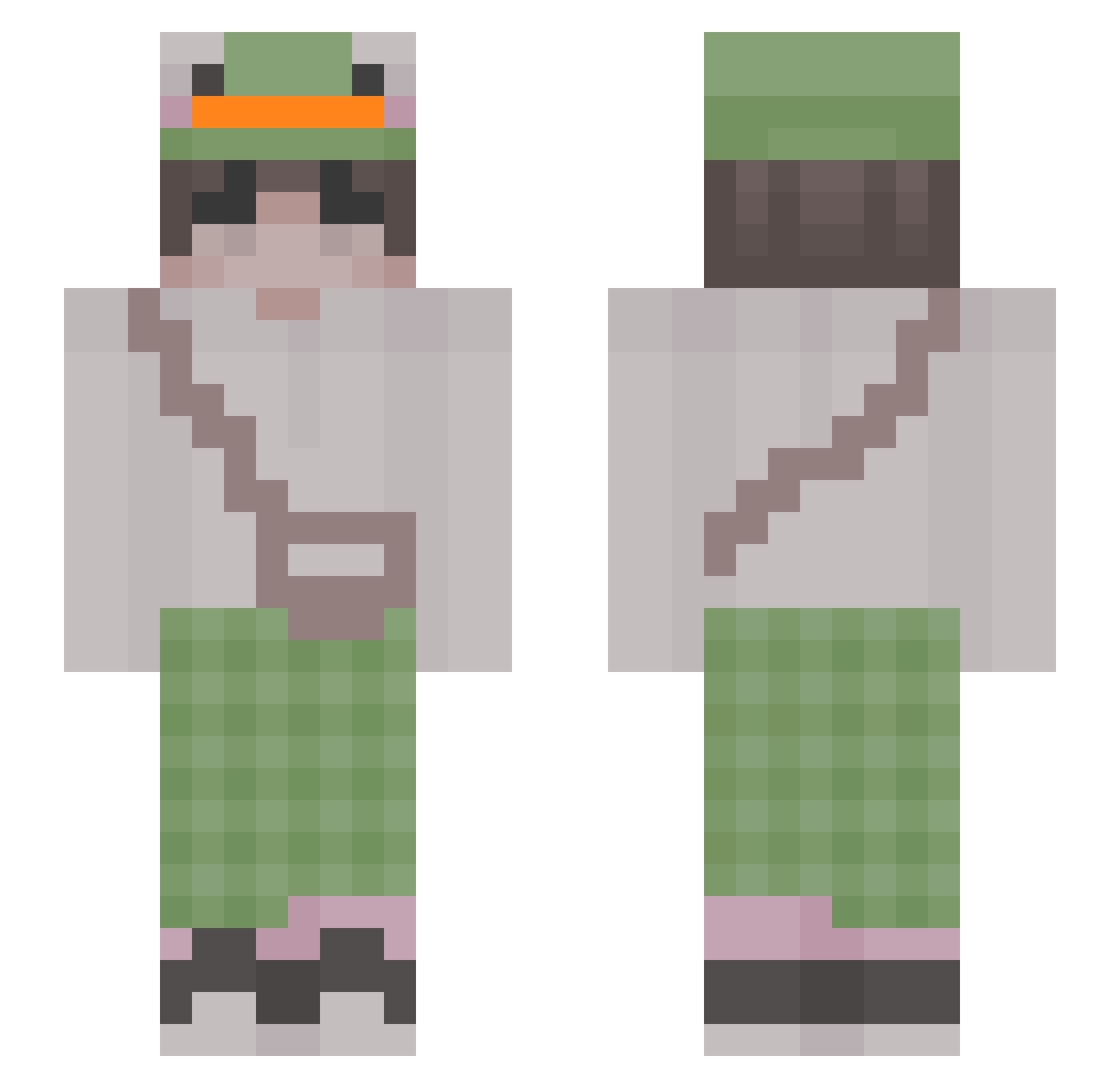 bnnSemih Minecraft skin, front and back view