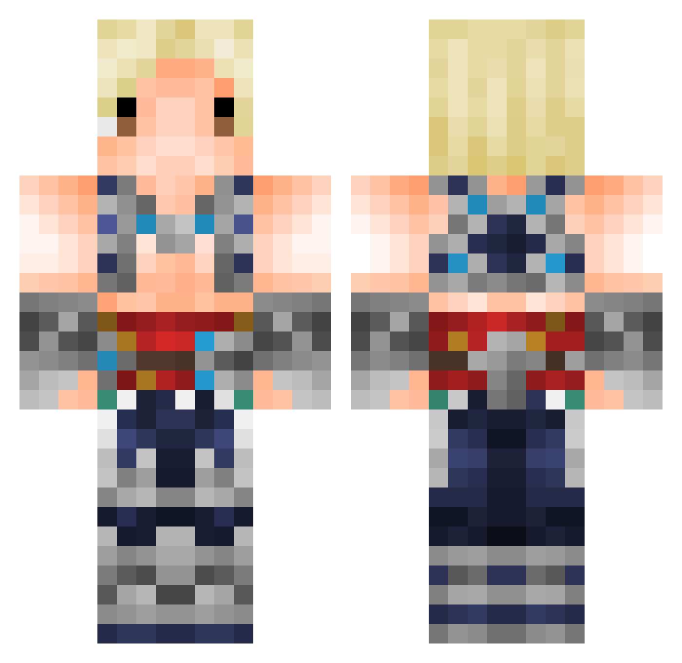 Principality Minecraft skin, front and back view