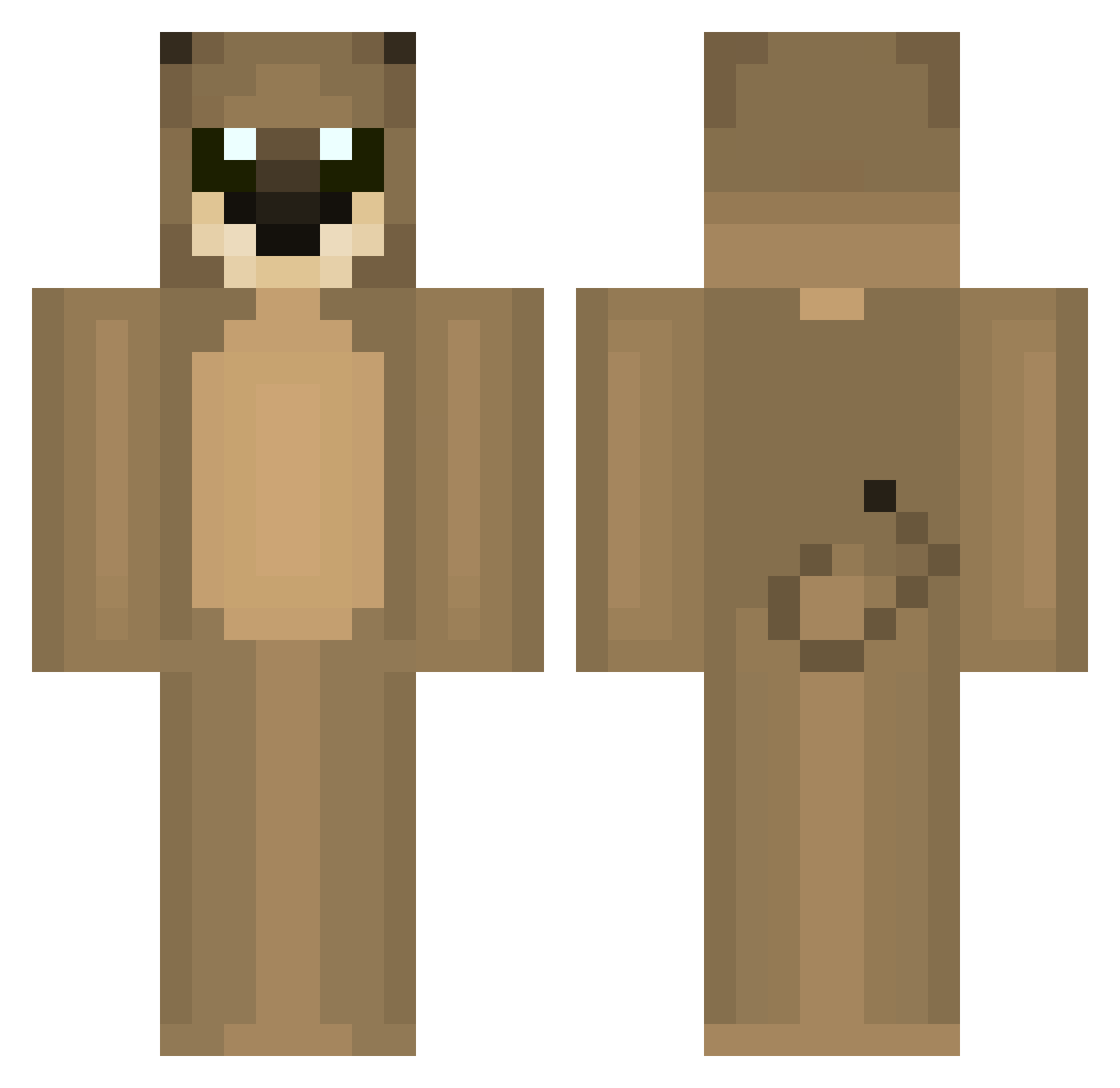 Gostering Minecraft skin, front and back view