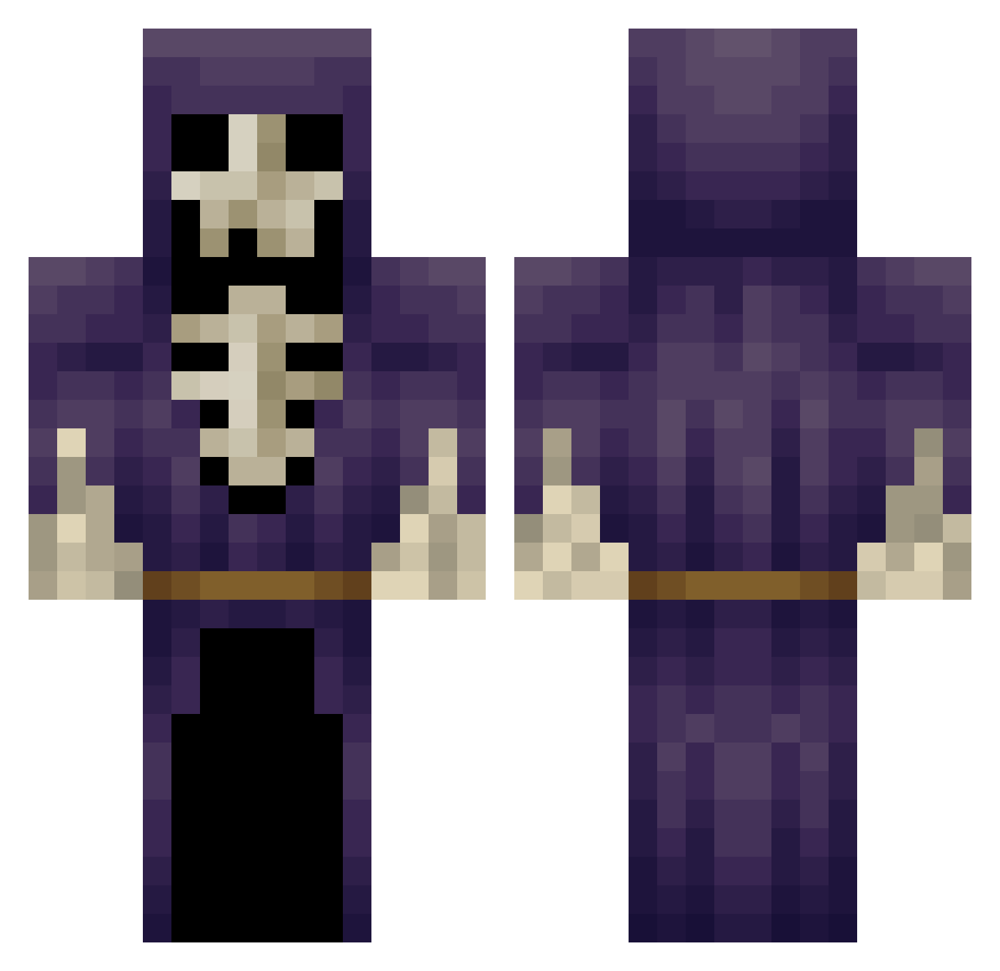 DjAlpaca Minecraft skin, front and back view