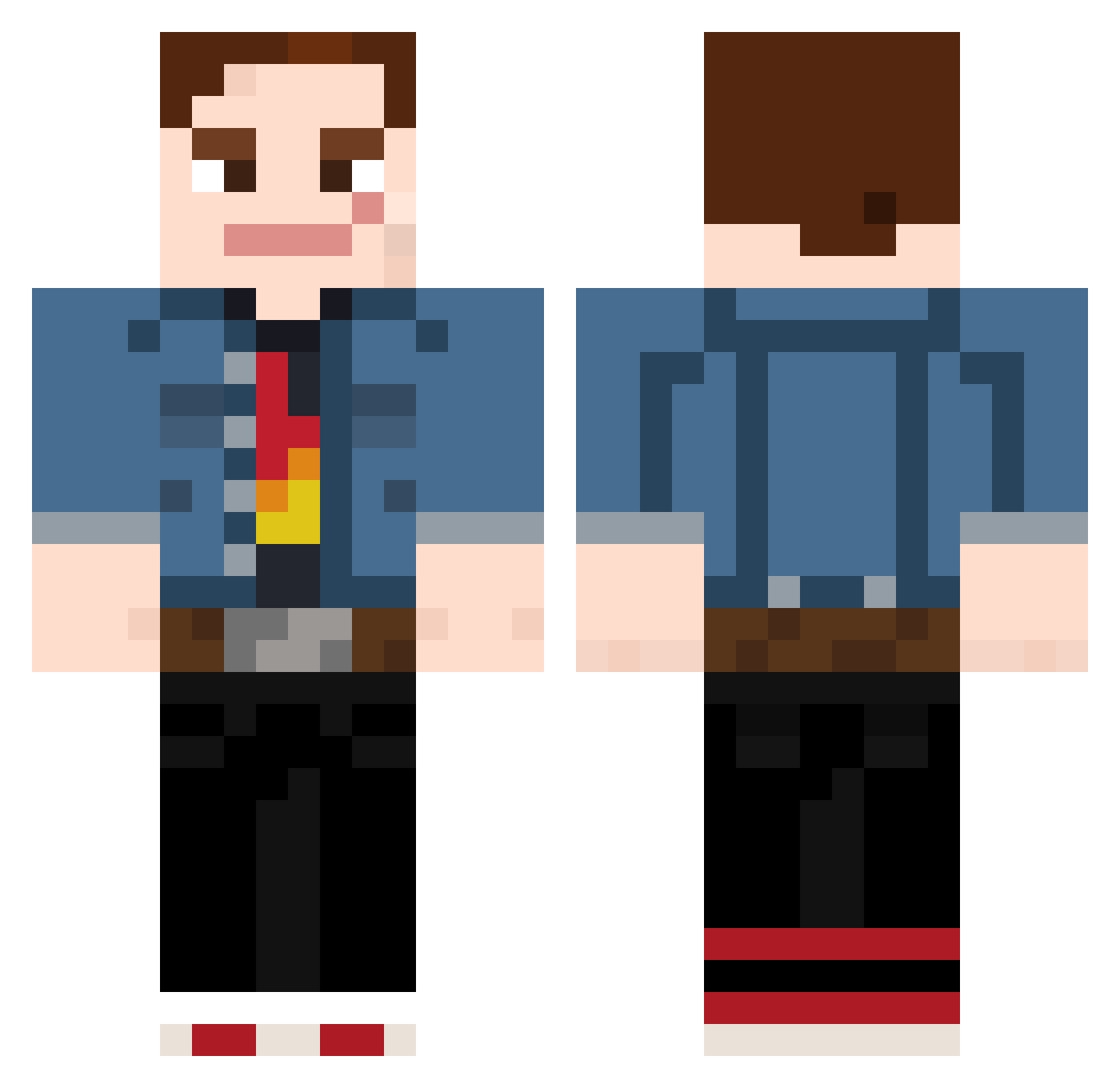 StrongBox Minecraft skin, front and back view