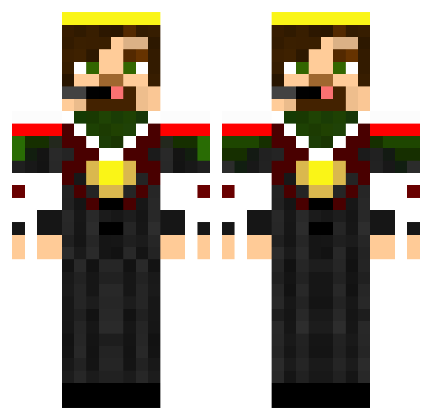 Sonatin Minecraft skin, front and back view