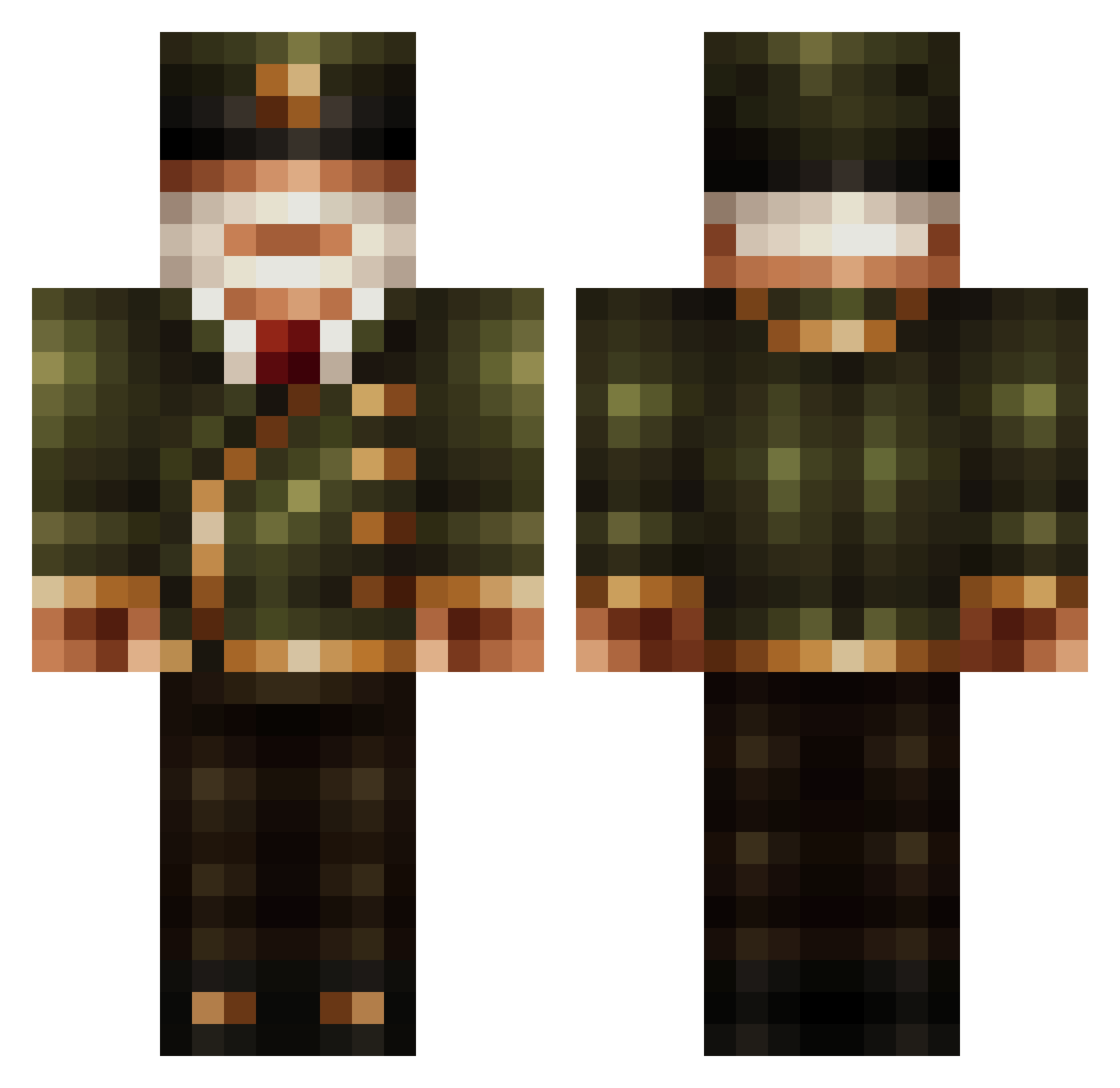 Mister_Haus Minecraft skin, front and back view
