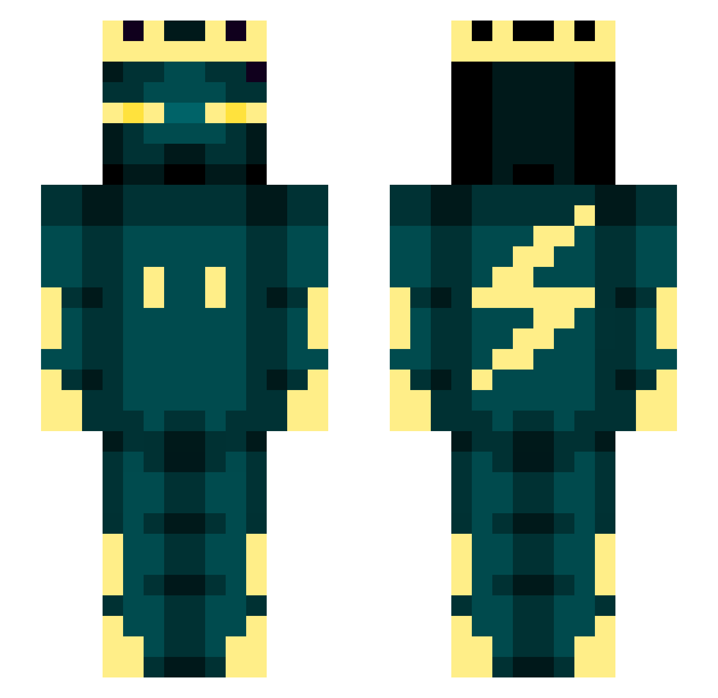 Shamboi Minecraft skin, front and back view