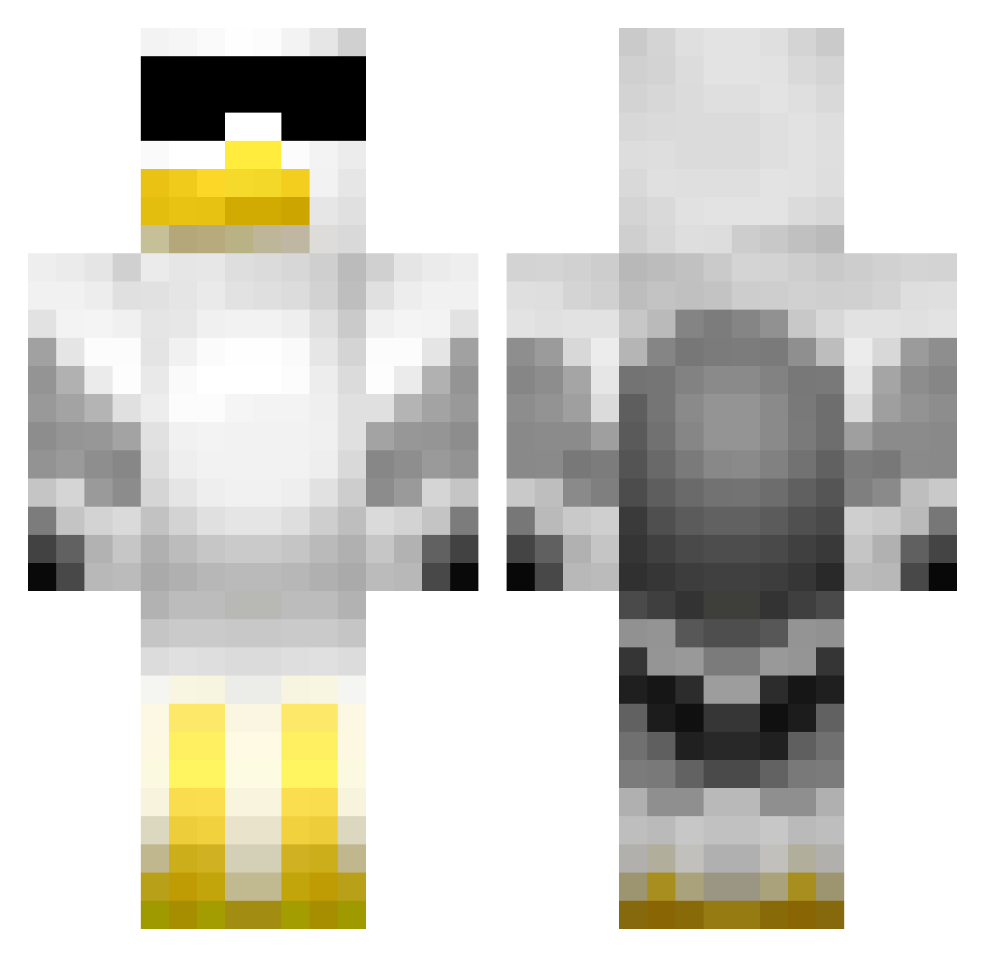 Rages Minecraft skin, front and back view