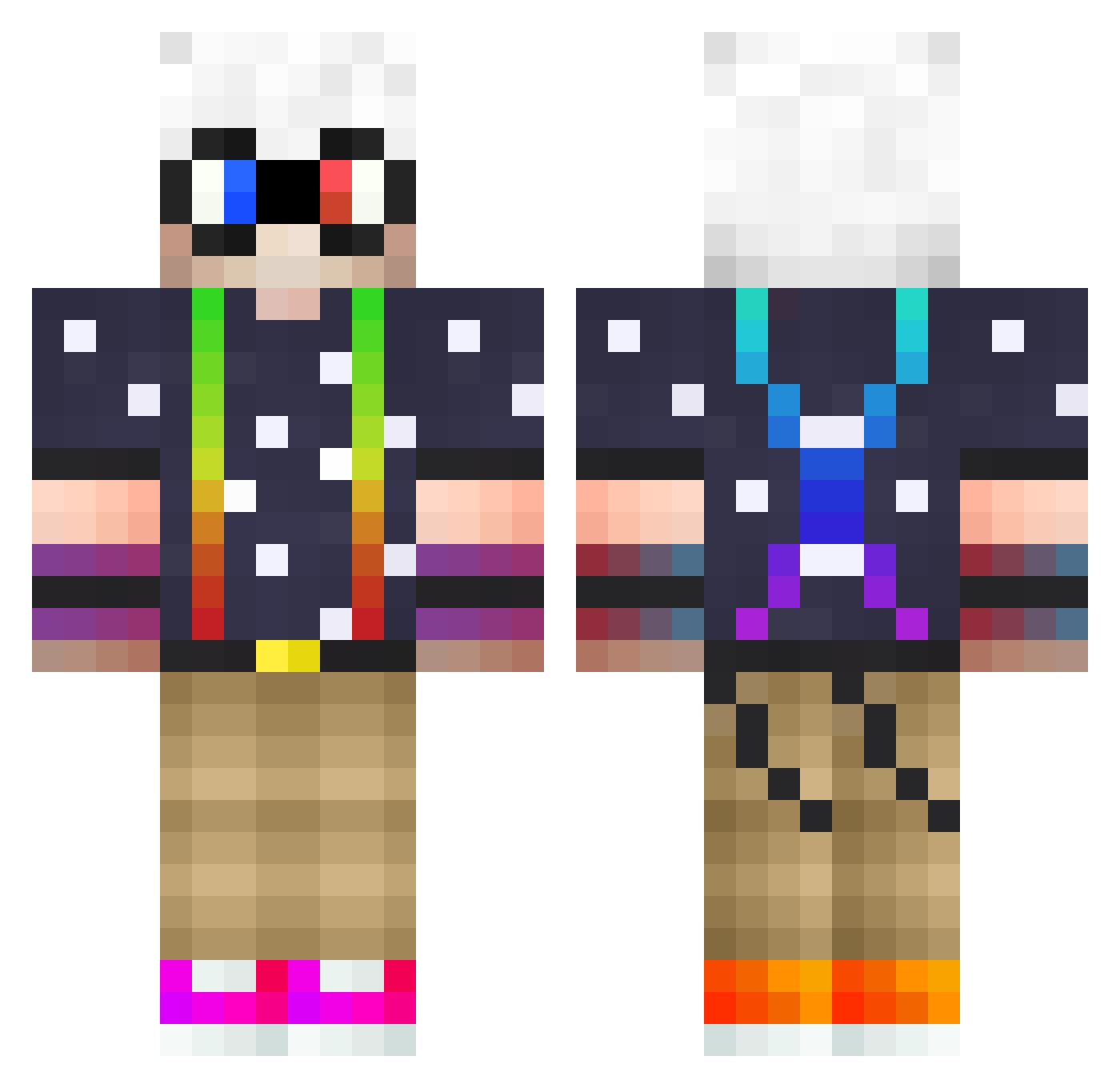 Fatini21 Minecraft skin, front and back view