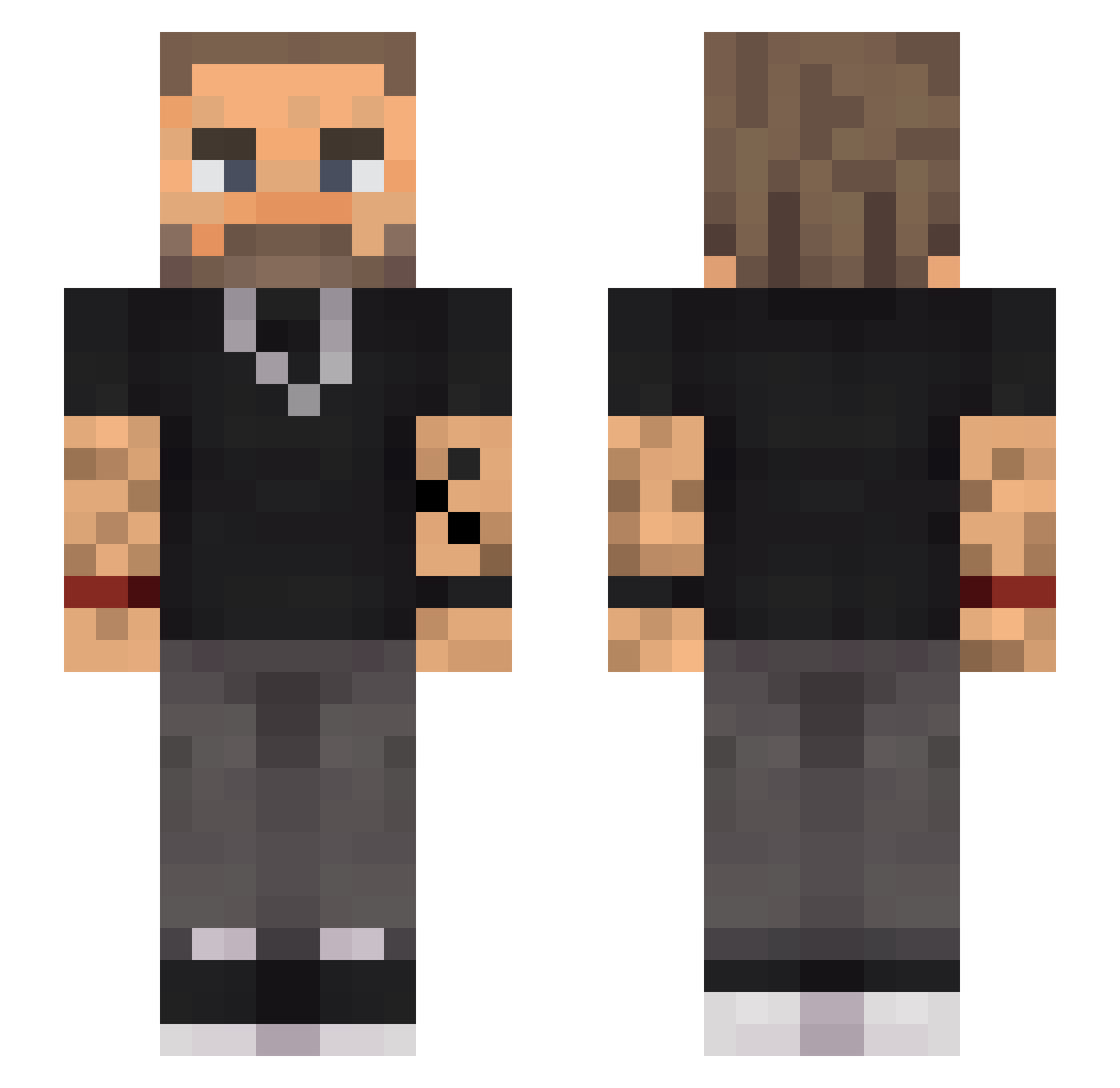 Seey0 Minecraft skin, front and back view