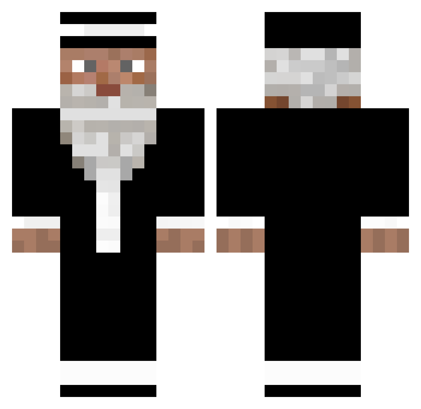 BrainTum0r Minecraft skin, front and back view