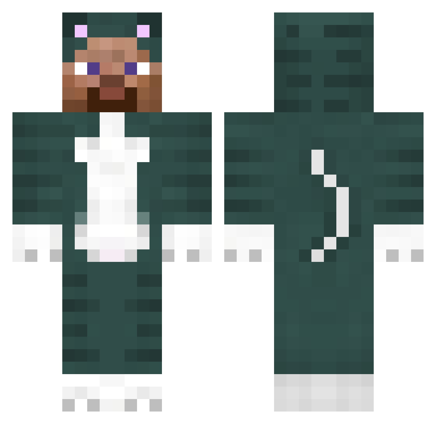 Diverter Minecraft skin, front and back view