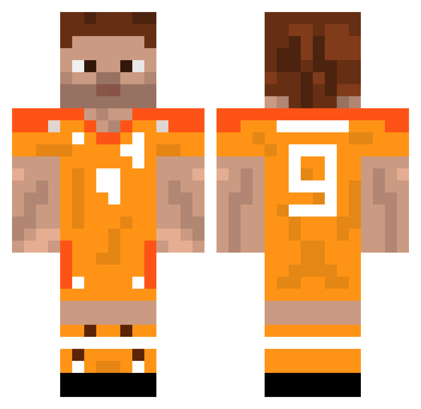 Junking Minecraft skin, front and back view