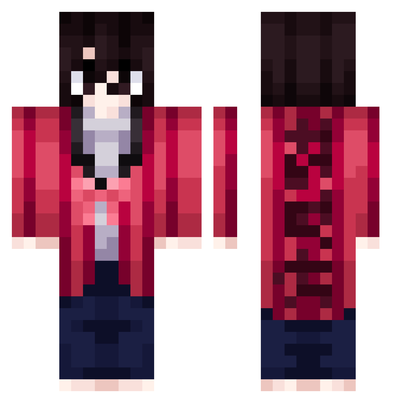Aleshimi Minecraft skin, front and back view