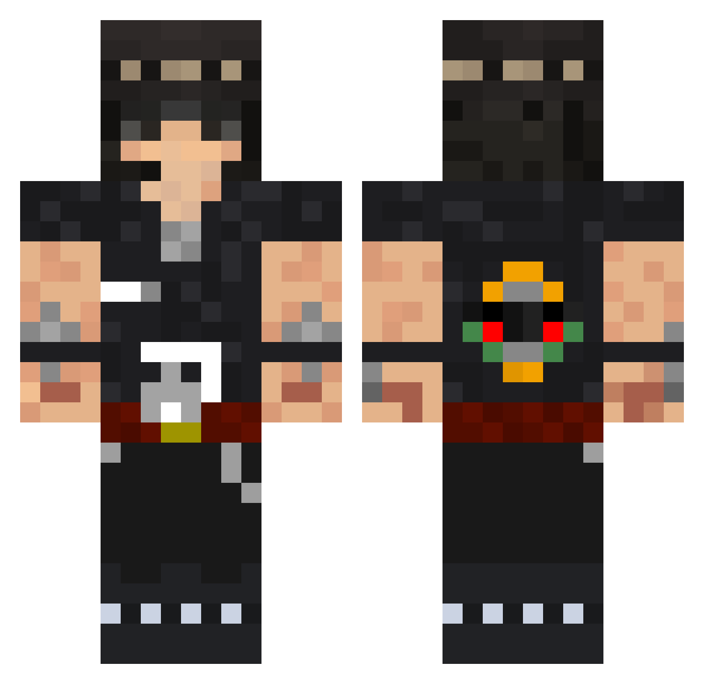 MintCodz Minecraft skin, front and back view